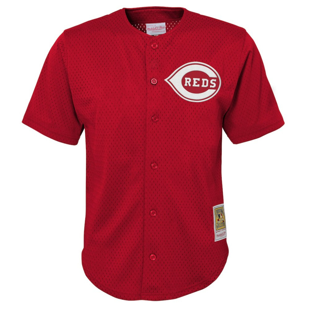 Deion Sanders Cincinnati Reds Youth Cooperstown Mesh Batting Practice Jersey Red | Mitchell & Ness