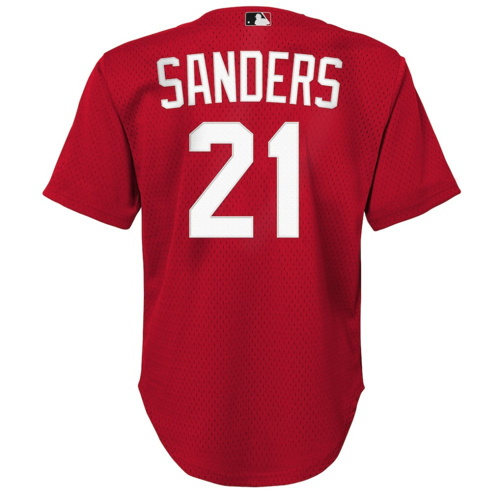 Deion Sanders Cincinnati Reds Youth Cooperstown Mesh Batting Practice Jersey Red | Mitchell & Ness