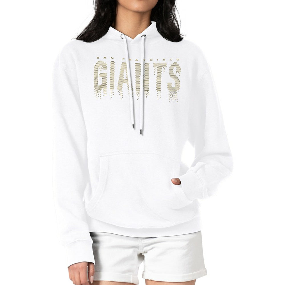 San Francisco Giants G-III 4Her by Carl Banks Women's Metallic Drop Fleece Hoodie White