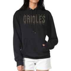 Baltimore Orioles G-III 4Her by Carl Banks Women's Metallic Drop Fleece Hoodie Black