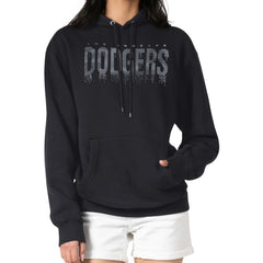 Los Angeles Dodgers G-III 4Her by Carl Banks Women's Metallic Drop Fleece Hoodie Black