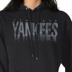 New York Yankees G-III 4Her by Carl Banks Women's Metallic Drop Fleece Hoodie Black