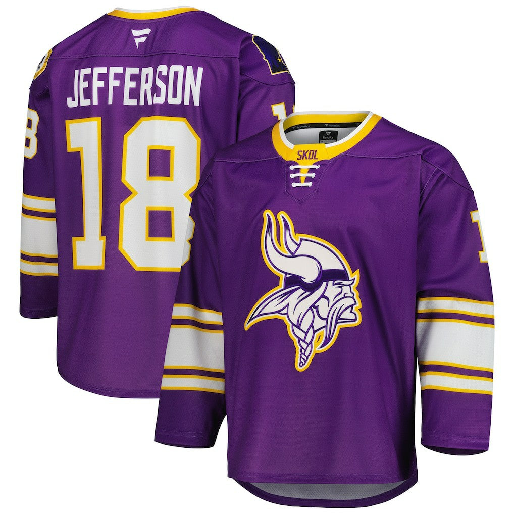 Justin Jefferson Minnesota Vikings Hockey Jersey - Purple cheap