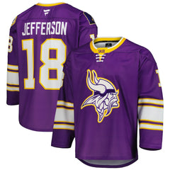 Justin Jefferson Minnesota Vikings Hockey Jersey - Purple cheap