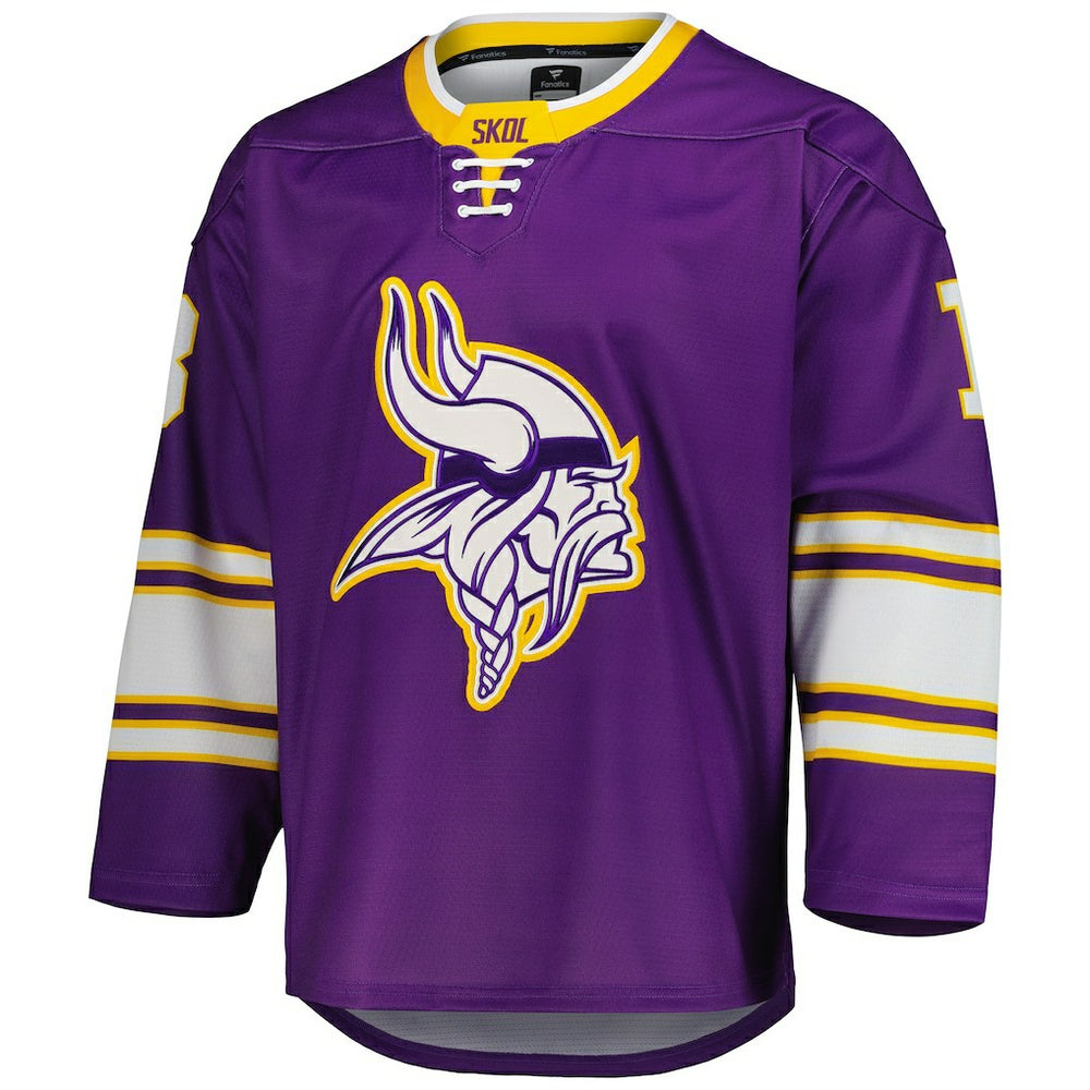 Justin Jefferson Minnesota Vikings Hockey Jersey - Purple cheap