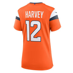 RJ Harvey Denver Broncos Women's Team Game Jersey - Orange
