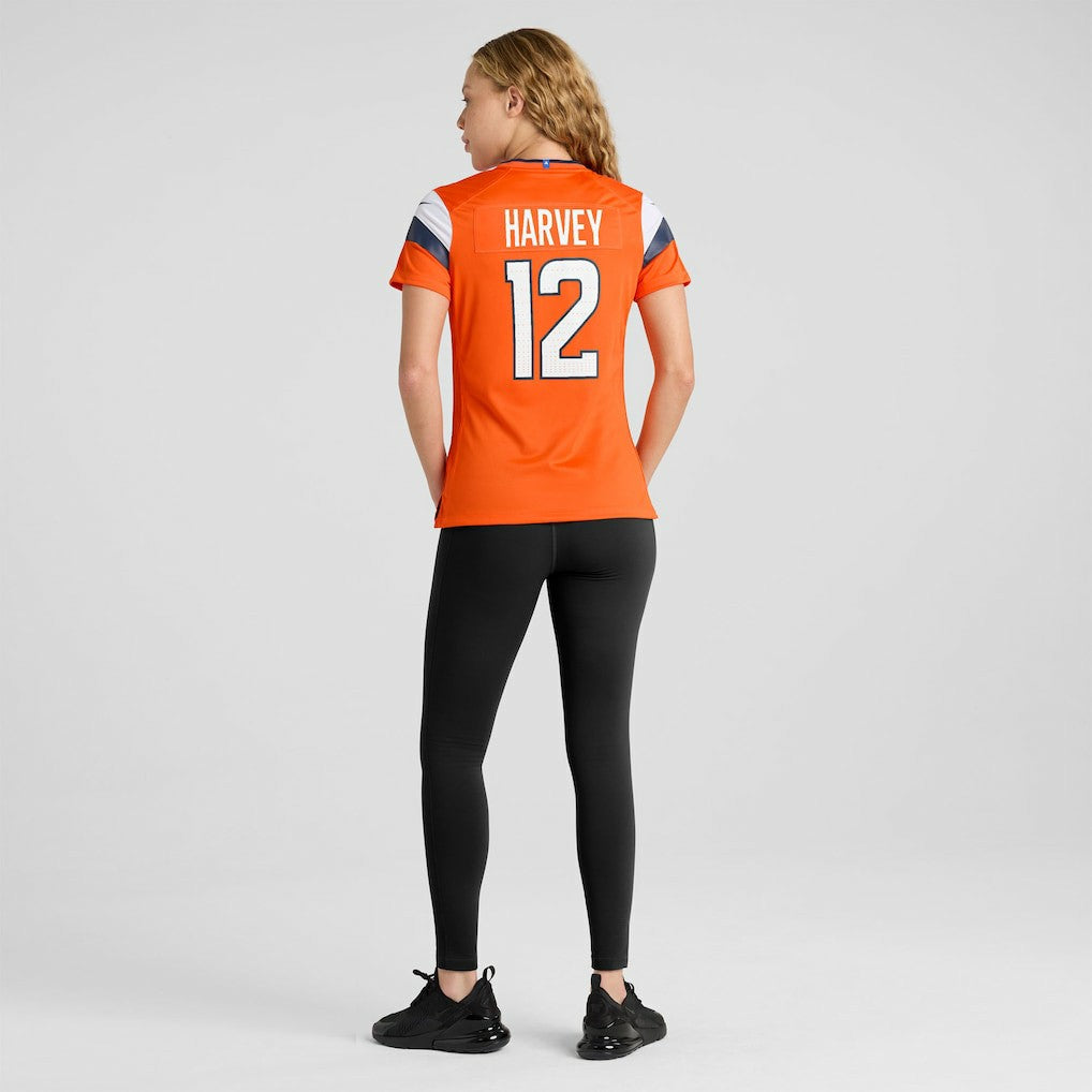 RJ Harvey Denver Broncos Women's Team Game Jersey - Orange