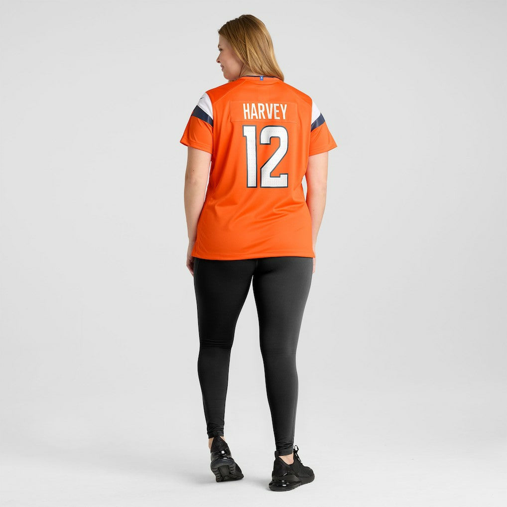 RJ Harvey Denver Broncos Women's Team Game Jersey - Orange