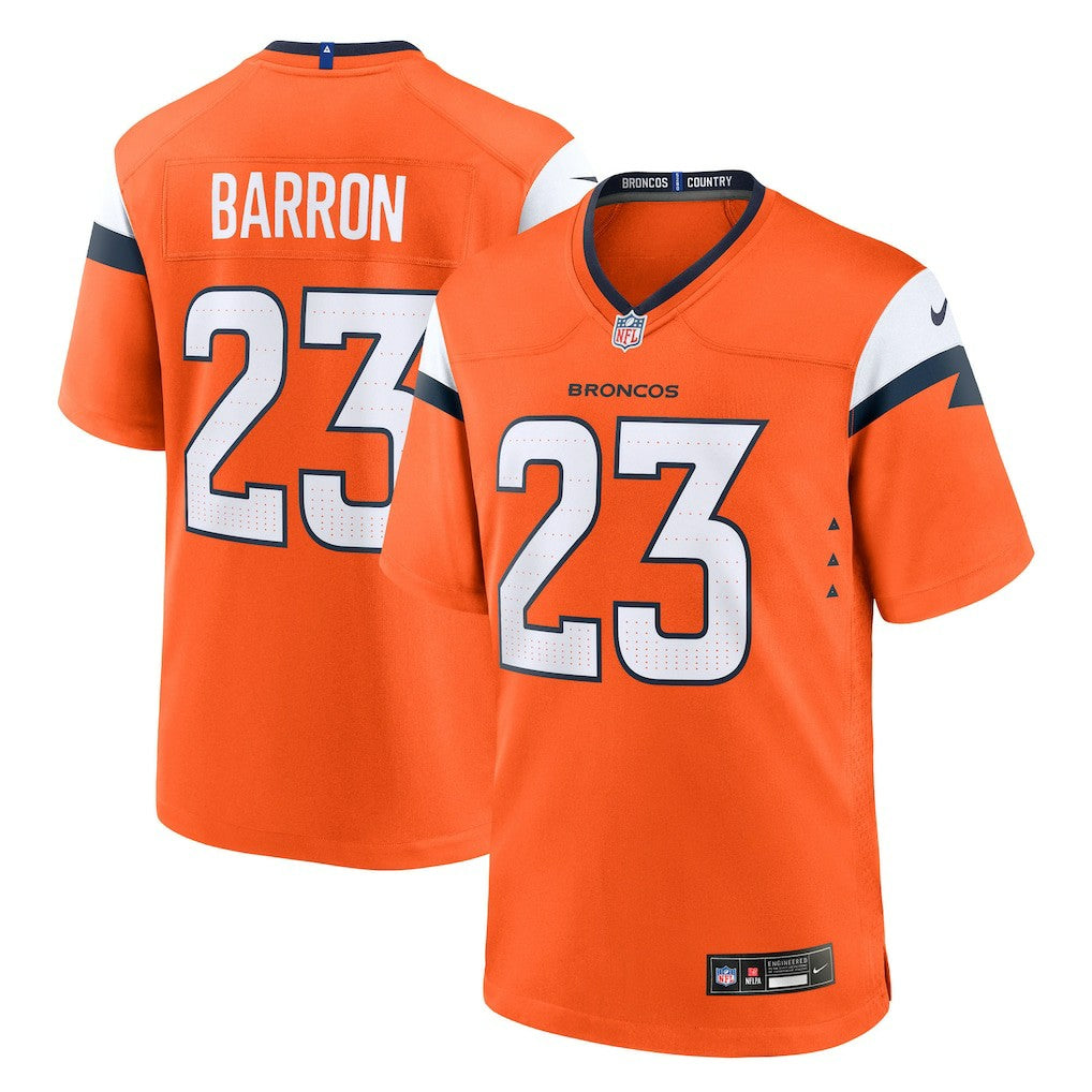 Jahdae Barron Denver Broncos Team Game Jersey - Orange