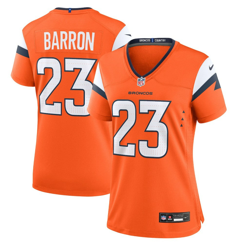 Jahdae Barron Denver Broncos Women's Team Game Jersey - Orange