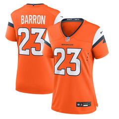 Jahdae Barron Denver Broncos Women's Team Game Jersey - Orange