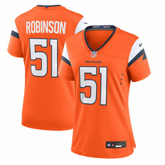 Que Robinson Denver Broncos Women's Team Game Jersey - Orange