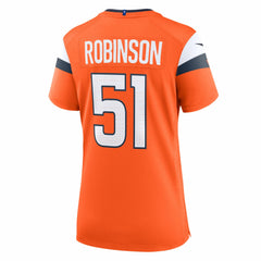 Que Robinson Denver Broncos Women's Team Game Jersey - Orange