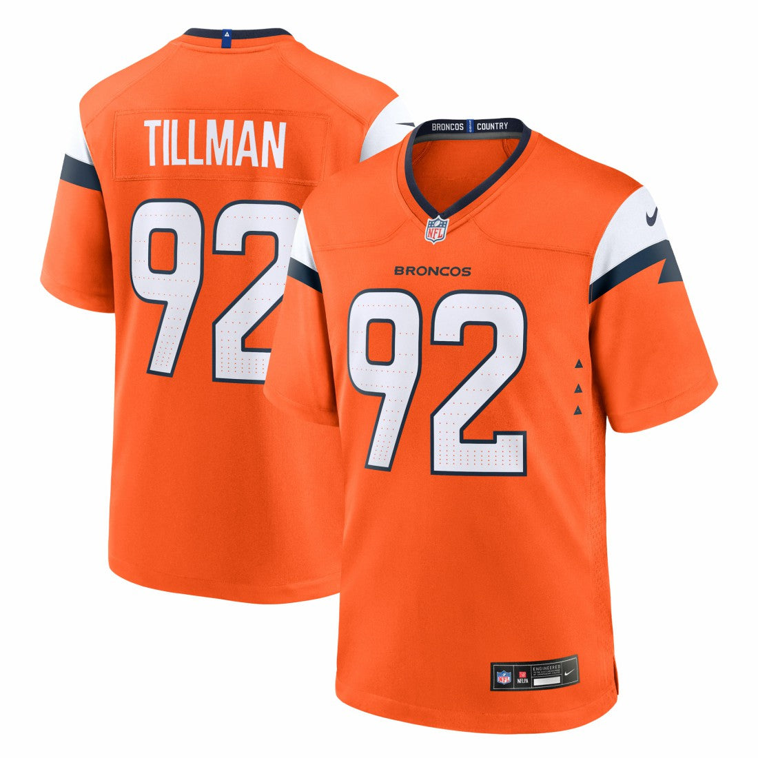 Dondrea Tillman Denver Broncos Team Game Jersey - Orange
