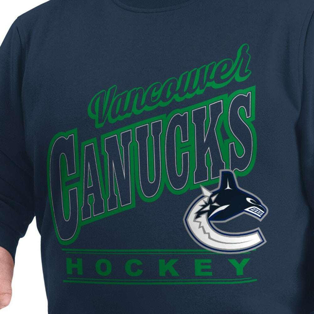 Vancouver Canucks G-III Sports by Carl Banks Adaptive Headliner Fleece Sweatshirt Navy