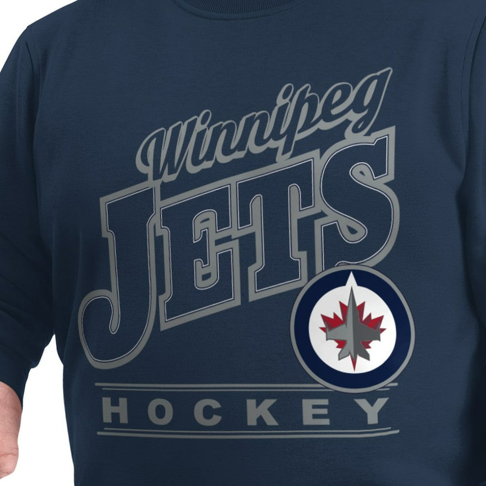 Winnipeg Jets G-III Sports by Carl Banks Adaptive Headliner Fleece Sweatshirt Navy