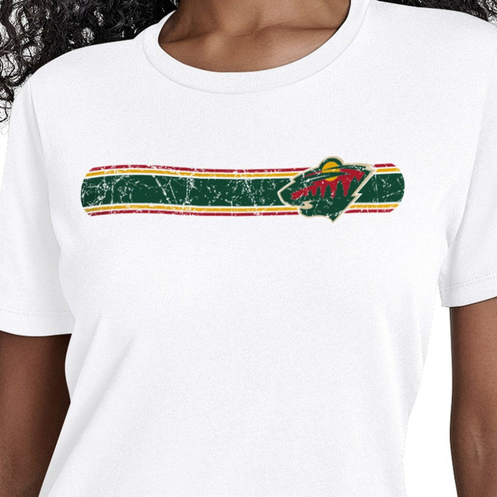 Minnesota Wild Starter Women's Team Stripe T-Shirt White