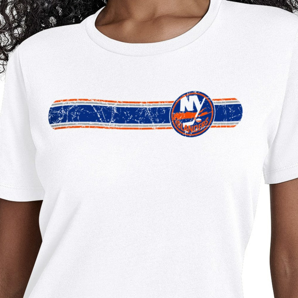New York Islanders Starter Women's Team Stripe T-Shirt White