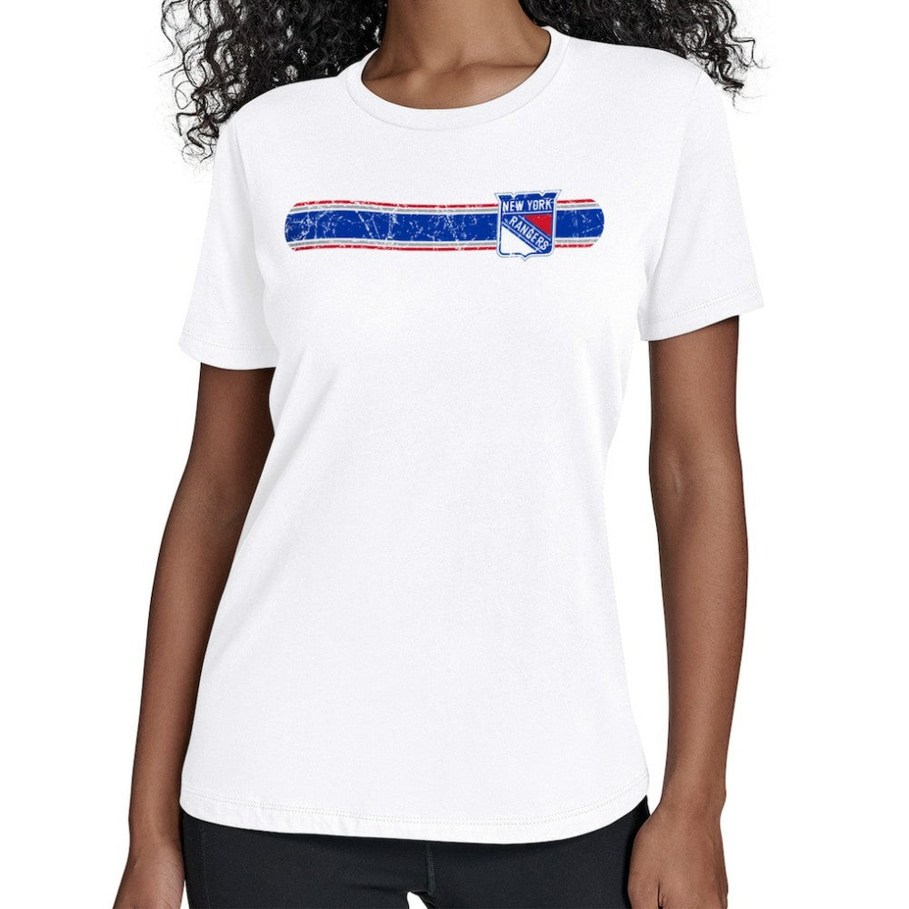 New York Rangers Starter Women's Team Stripe T-Shirt White