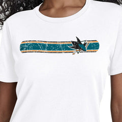 San Jose Sharks Starter Women's Team Stripe T-Shirt White
