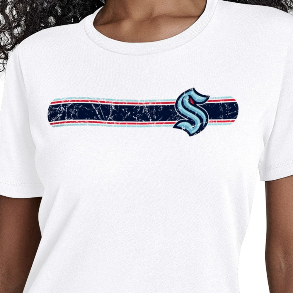 Seattle Kraken Starter Women's Team Stripe T-Shirt White