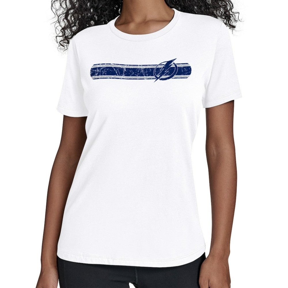 Tampa Bay Lightning Starter Women's Team Stripe T-Shirt White