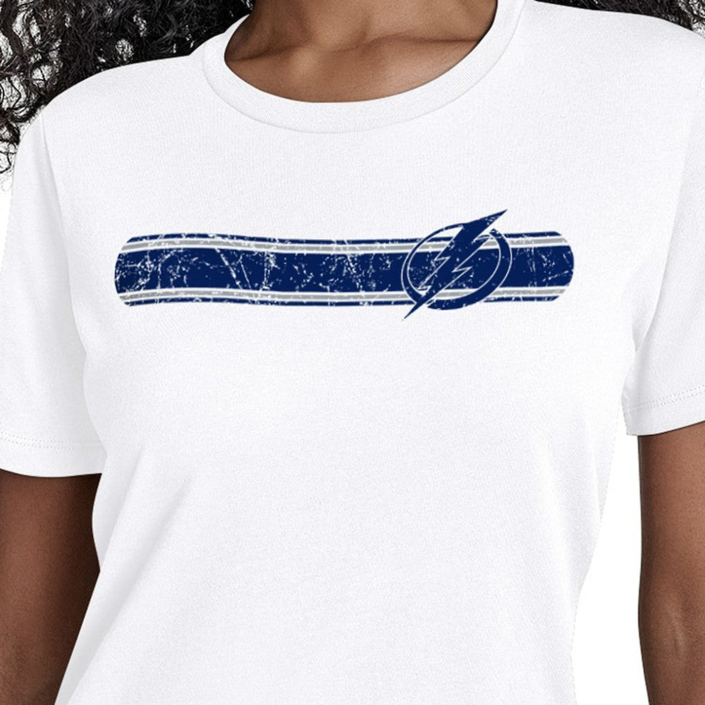 Tampa Bay Lightning Starter Women's Team Stripe T-Shirt White