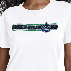 Vancouver Canucks Starter Women's Team Stripe T-Shirt White