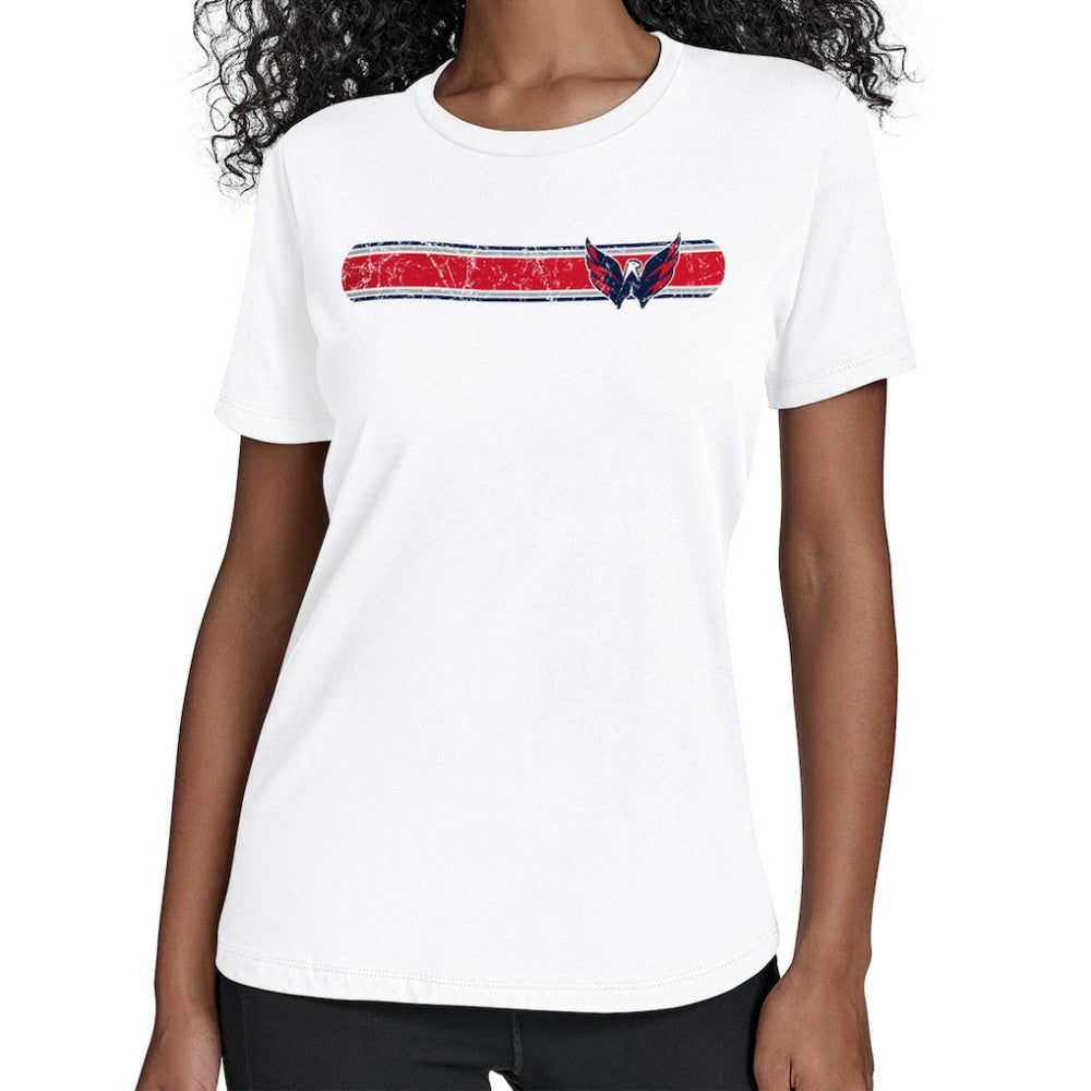 Washington Capitals Starter Women's Team Stripe T-Shirt White