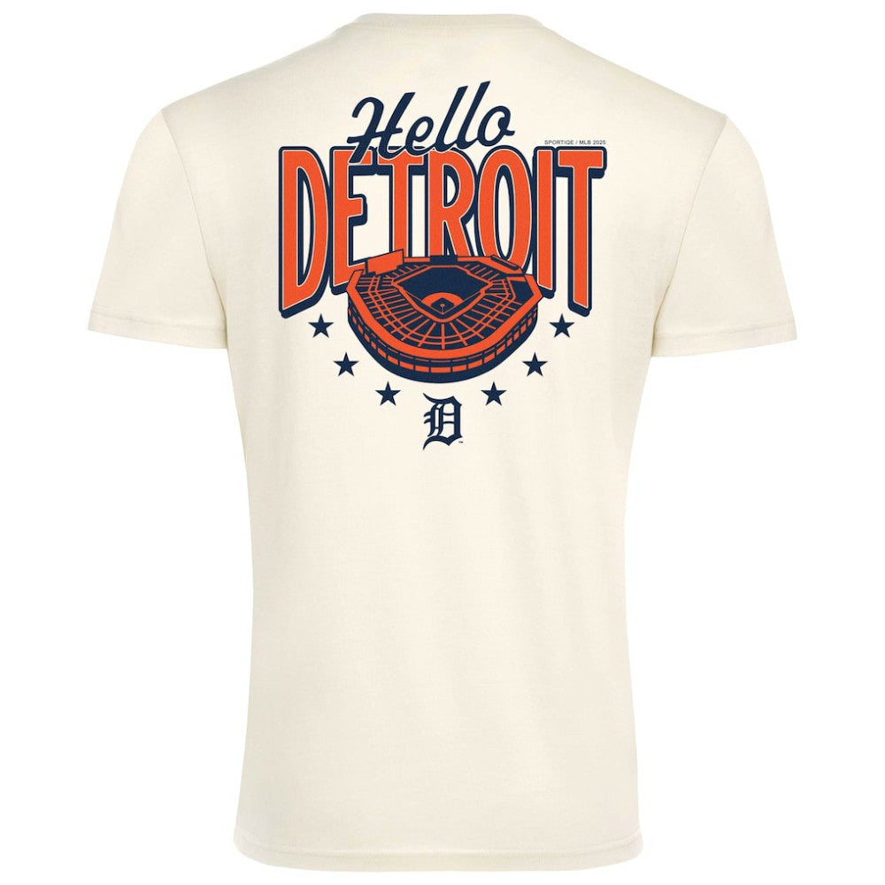 Detroit Tigers Sportiqe Unisex Hello Detroit Duke Oversized T-Shirt Cream