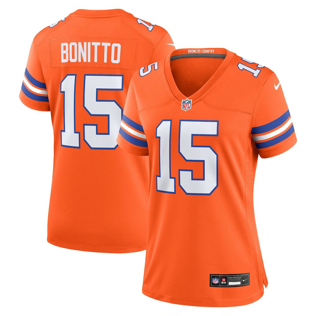 Nik Bonitto Denver Broncos Women's Alternate 2 Mile High Collection 1977 Throwback Game Jersey - Orange