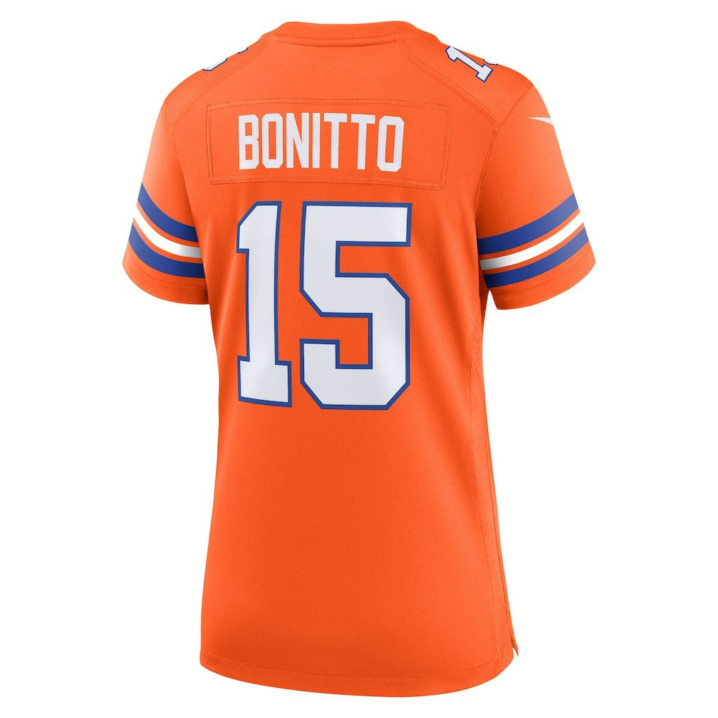 Nik Bonitto Denver Broncos Women's Alternate 2 Mile High Collection 1977 Throwback Game Jersey - Orange