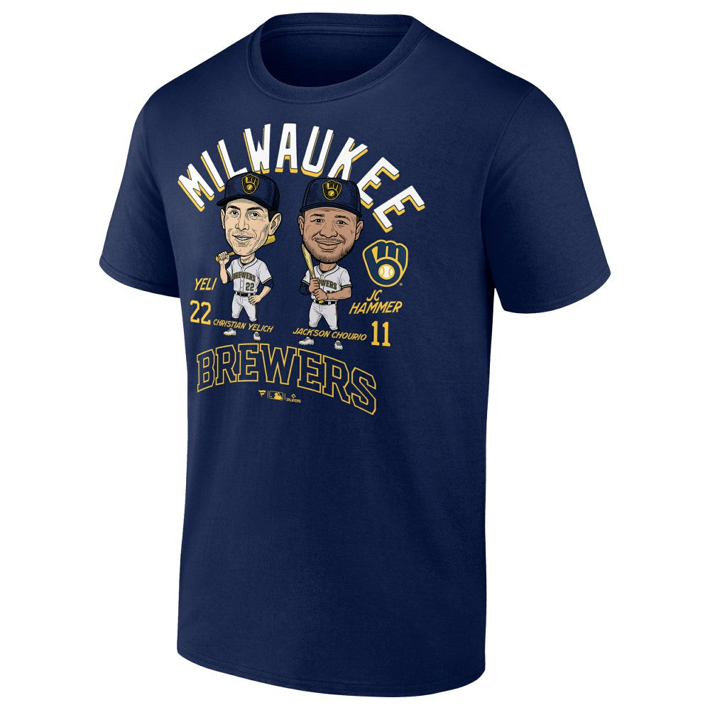 Jackson Chourio & Christian Yelich Milwaukee Brewers Player Duo T-Shirt Navy