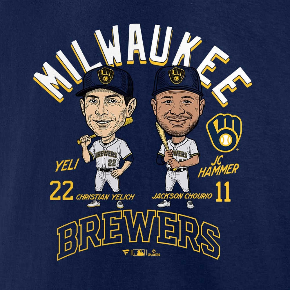 Jackson Chourio & Christian Yelich Milwaukee Brewers Player Duo T-Shirt Navy