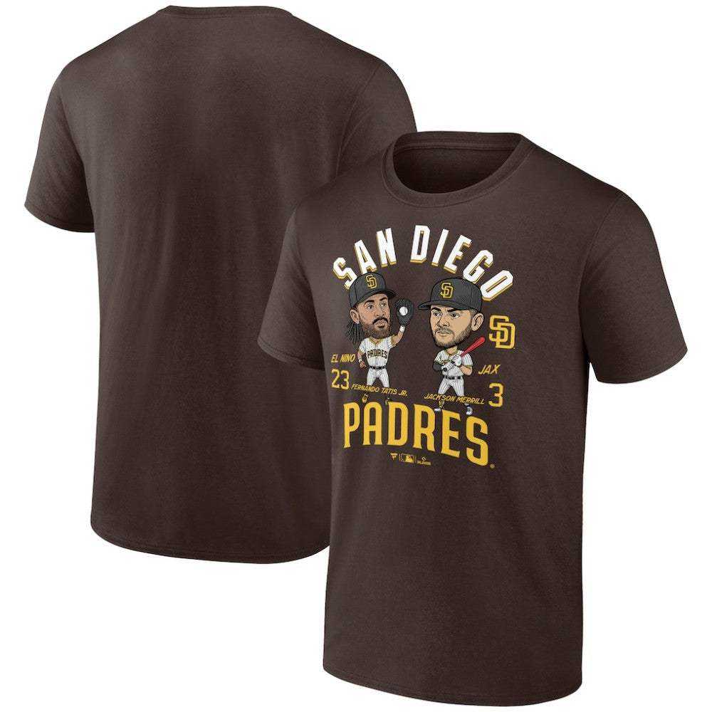 Fernando Tatis Jr. & Jackson Merrill San Diego Padres Player Duo T-Shirt Brown