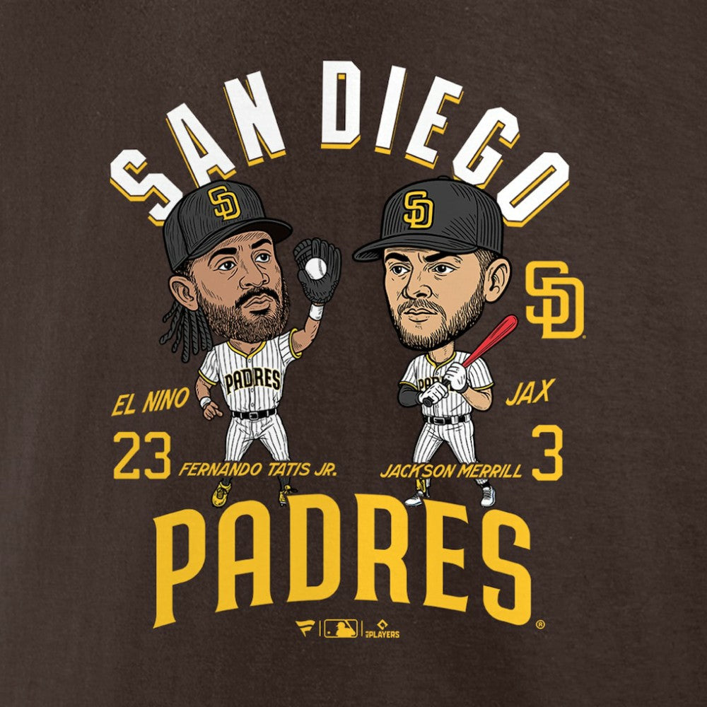 Fernando Tatis Jr. & Jackson Merrill San Diego Padres Player Duo T-Shirt Brown