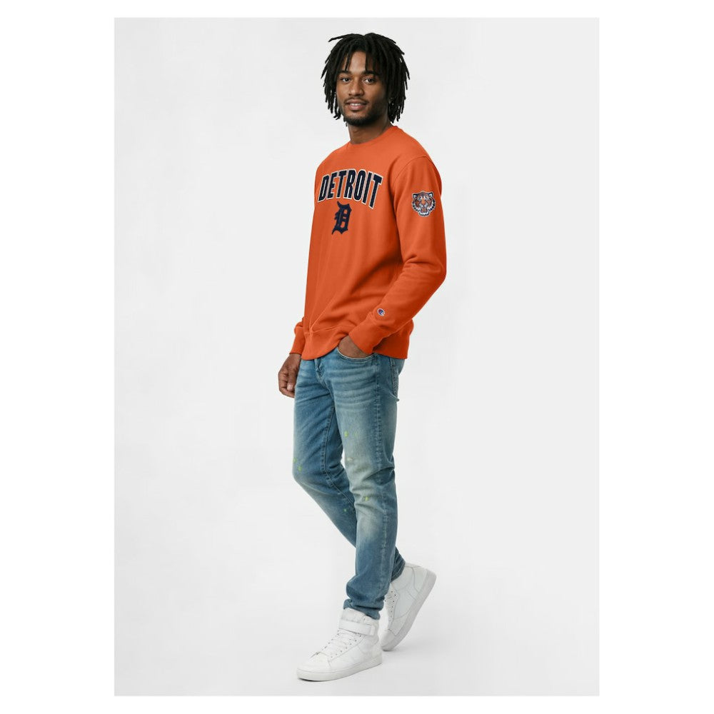 Detroit Tigers Champion Reverse Weave Chenille Sweatshirt Orange