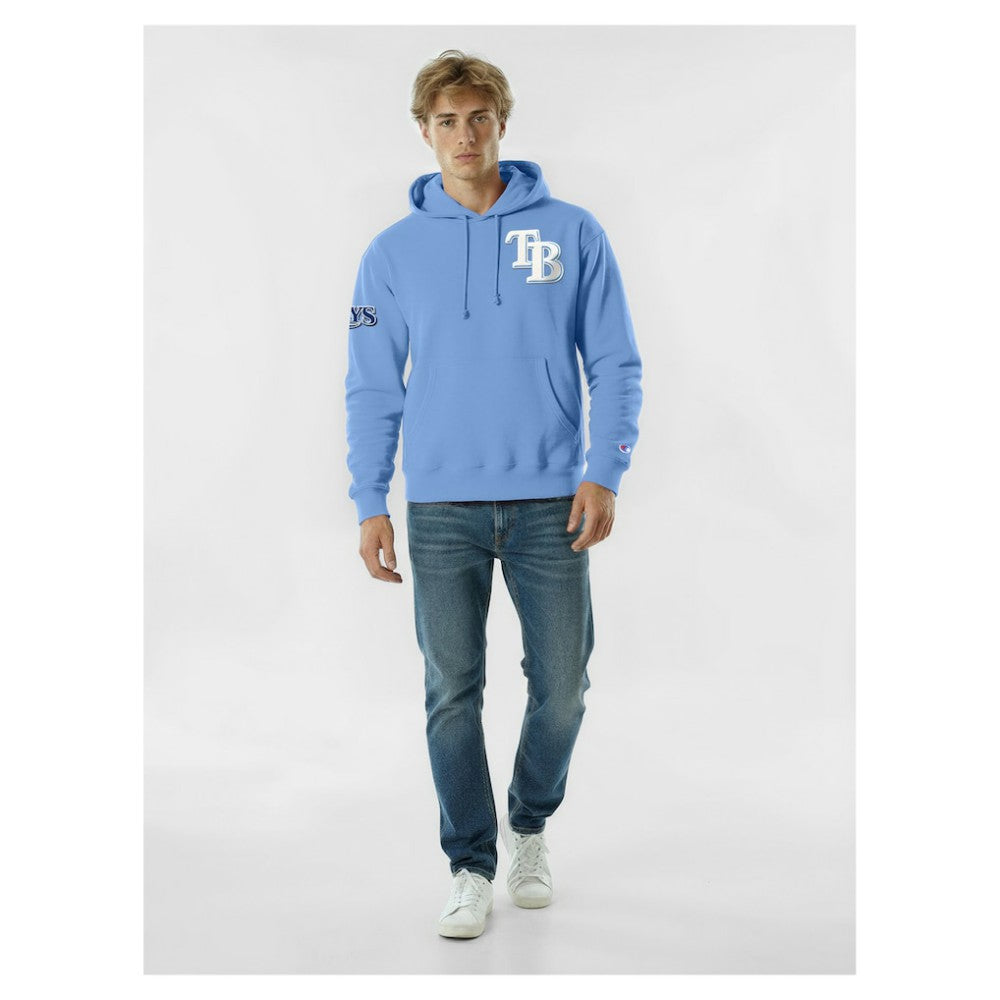 Tampa Bay Rays Champion Reverse Weave Chenille Hoodie Light Blue