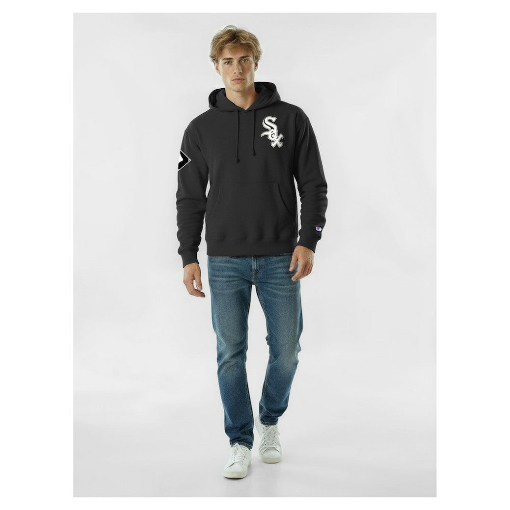 Chicago White Sox Champion Reverse Weave Chenille Hoodie Black