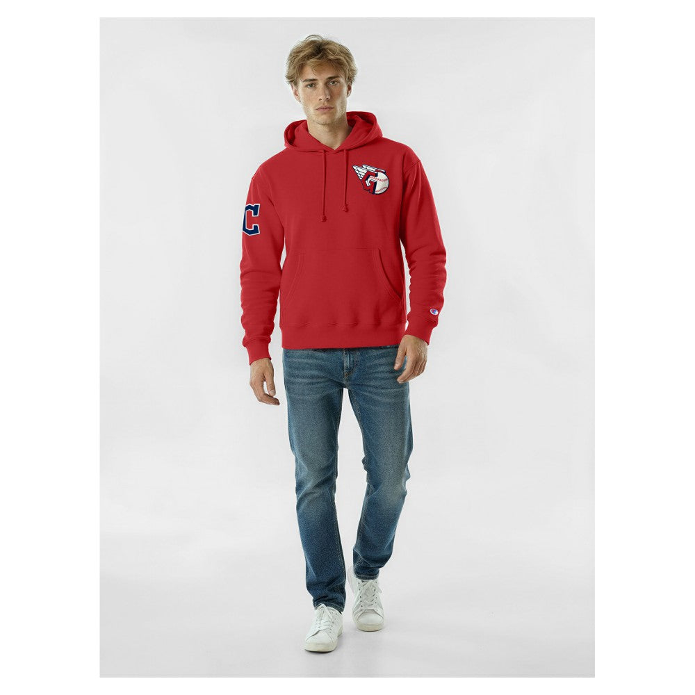 Cleveland Guardians Champion Reverse Weave Chenille Hoodie Red