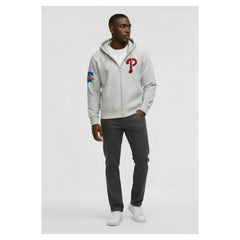 Philadelphia Phillies Champion Reverse Weave Chenille Full-Zip Hoodie Gray