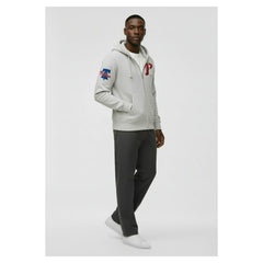 Philadelphia Phillies Champion Reverse Weave Chenille Full-Zip Hoodie Gray