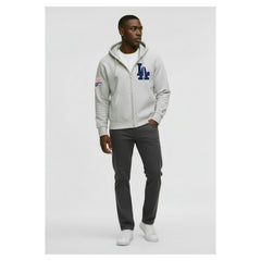Los Angeles Dodgers Champion Reverse Weave Chenille Full-Zip Hoodie Gray