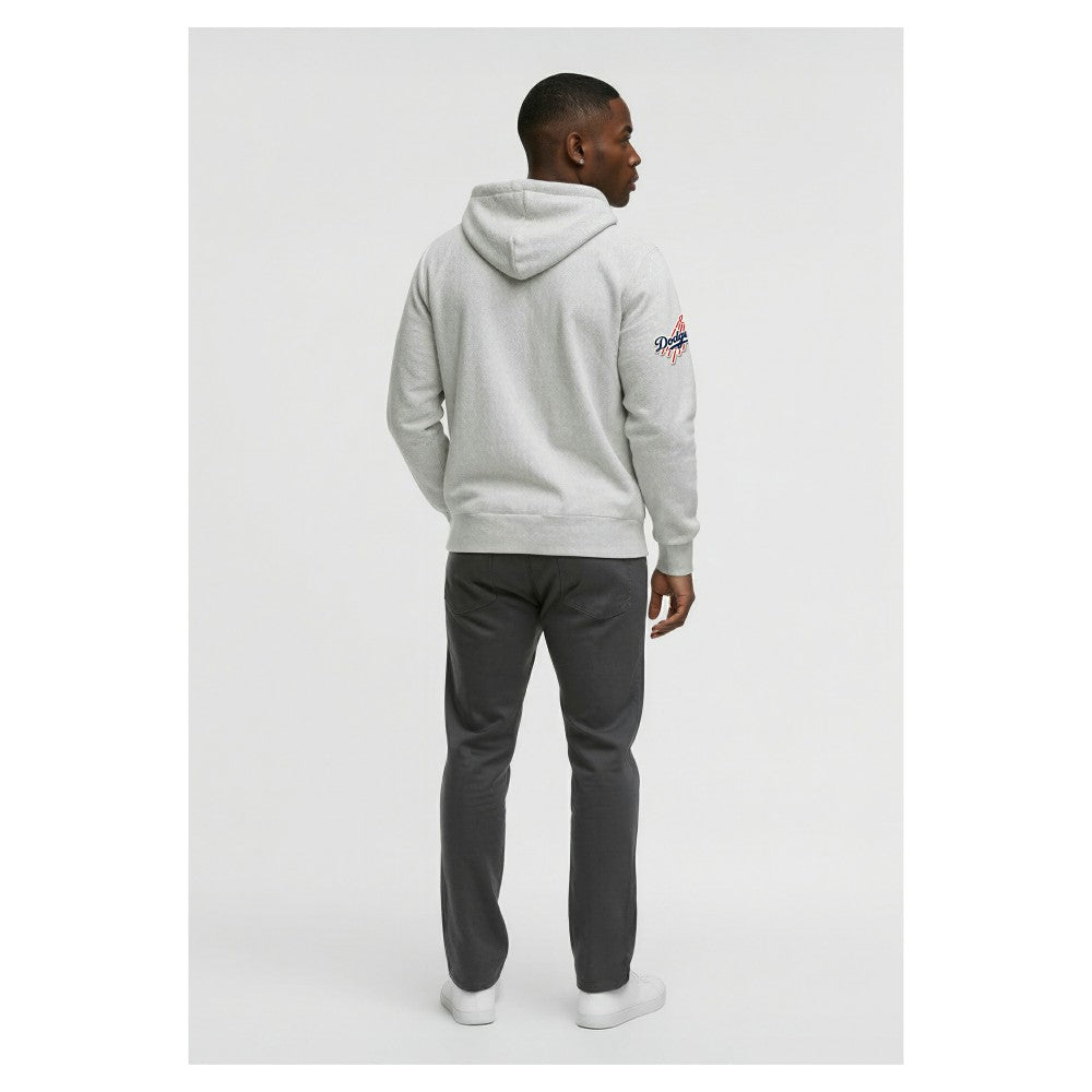 Los Angeles Dodgers Champion Reverse Weave Chenille Full-Zip Hoodie Gray