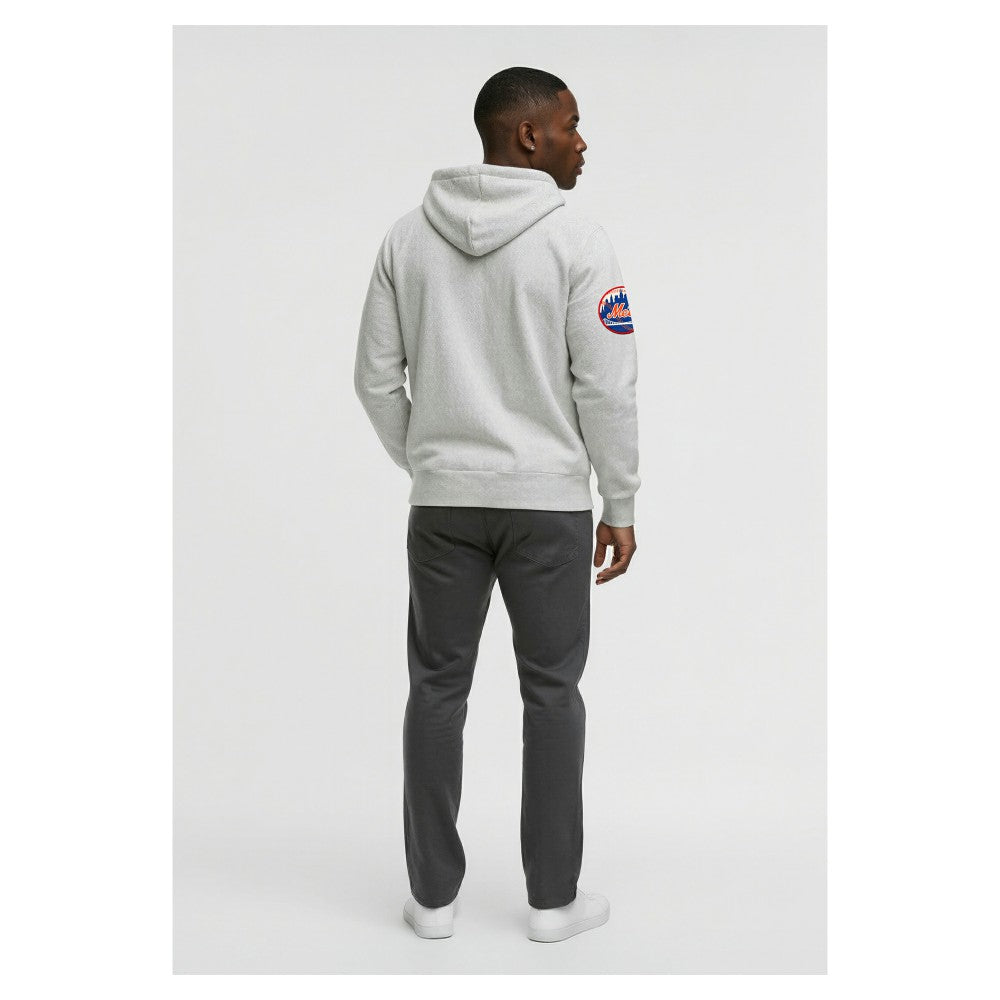 New York Mets Champion Reverse Weave Chenille Full-Zip Hoodie Gray