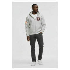 Houston Astros Champion Reverse Weave Chenille Full-Zip Hoodie Gray
