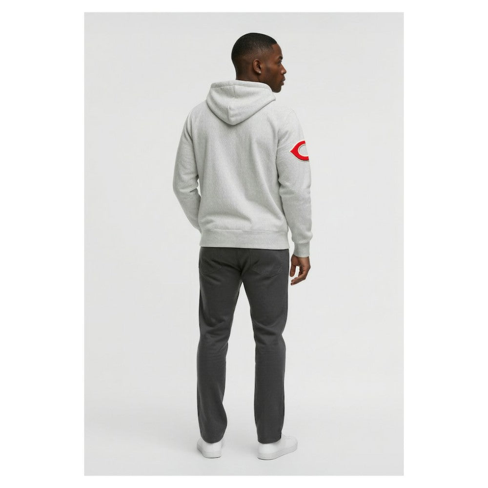 Cincinnati Reds Champion Reverse Weave Chenille Full-Zip Hoodie Gray