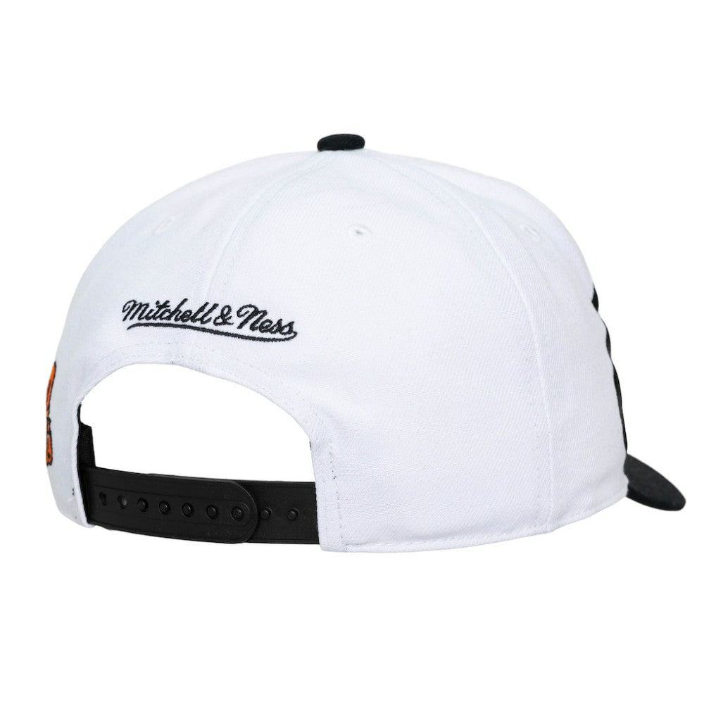 Baltimore Orioles Unisex XL Script Pro Crown Snapback Hat White/Black | Mitchell & Ness