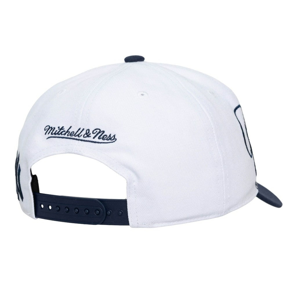 New York Yankees Unisex XL Script Pro Crown Adjustable Hat White/Navy | Mitchell & Ness