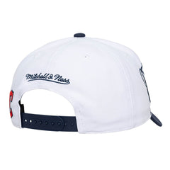 Cleveland Guardians Unisex XL Script Pro Crown Snapback Hat White/Navy | Mitchell & Ness